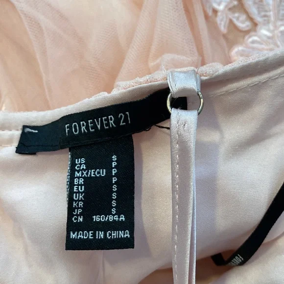 Blush Pink Long Tulle & Lace Dress - Picture 9 of 9